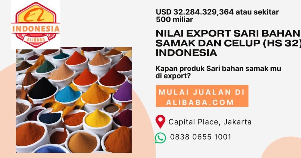 Ekspor Sari bahan samak dan celup